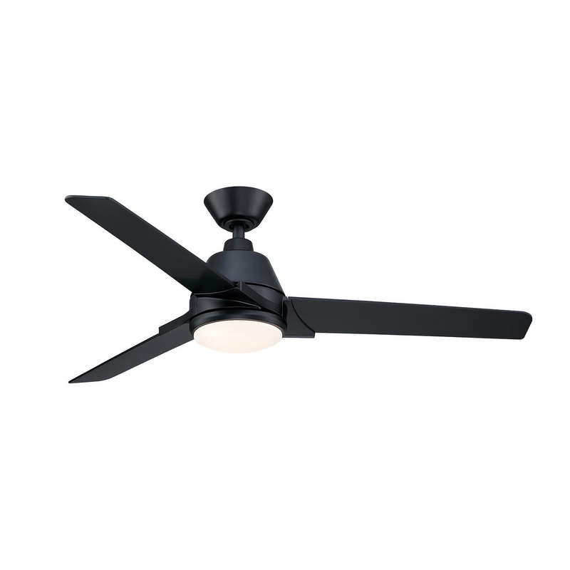 52″ 3-blade Pyramid 52”Ceiling Fan by Fanimation (Damp Rated) 52″ Black/Black