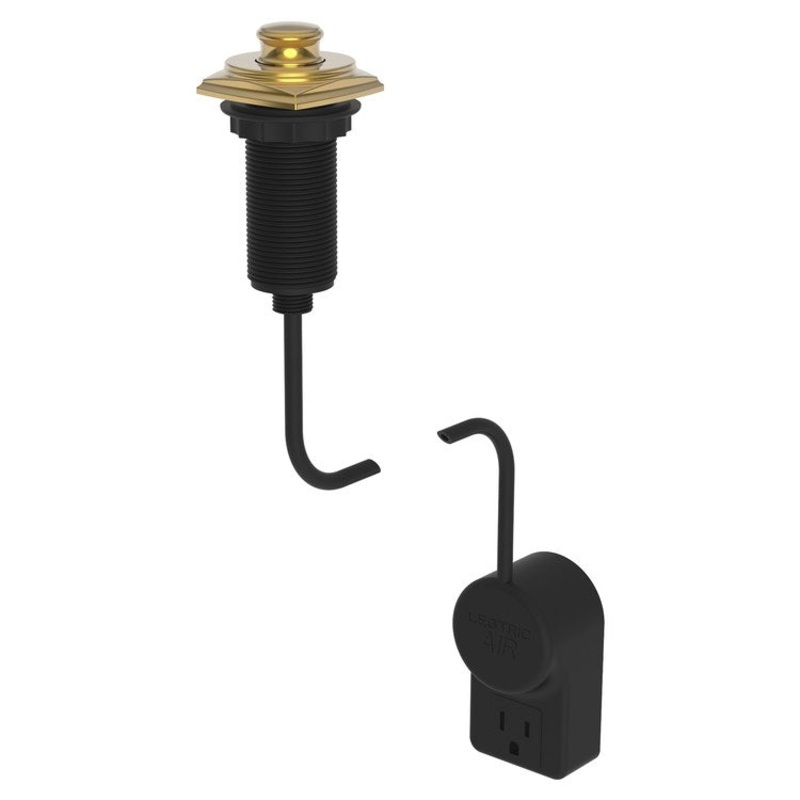 Air Activation Switch Zemora Disposer with Power Adapter Polished Gold PVD Brass