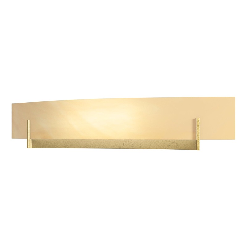 Axis Large Sconce Modern Brass Amber Swirl Glass (AA)