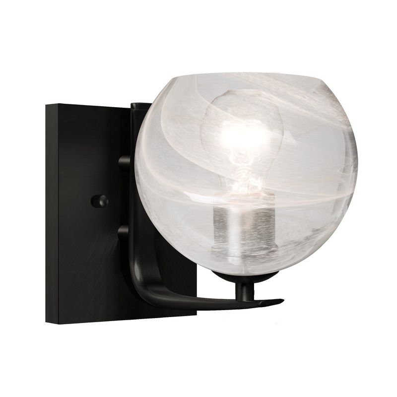 Besa 1WC-JILLYCL-BK Besa Jilly Vanity One Light Wall Sconce Black