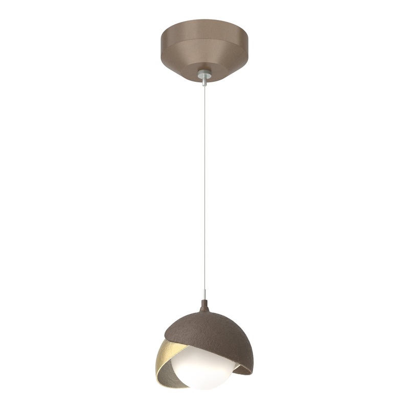 Brooklyn Double Shade Low Voltage Mini Pendant Bronze Modern Brass