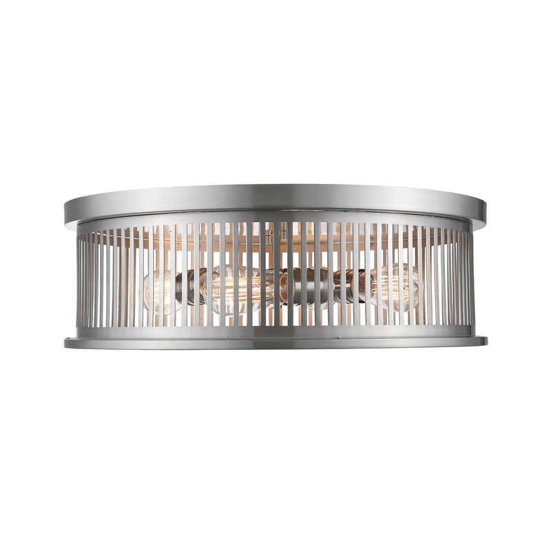Four Light Flush Mount from the Camellia Collection in Brushed Nickel Finish by Z-Lite