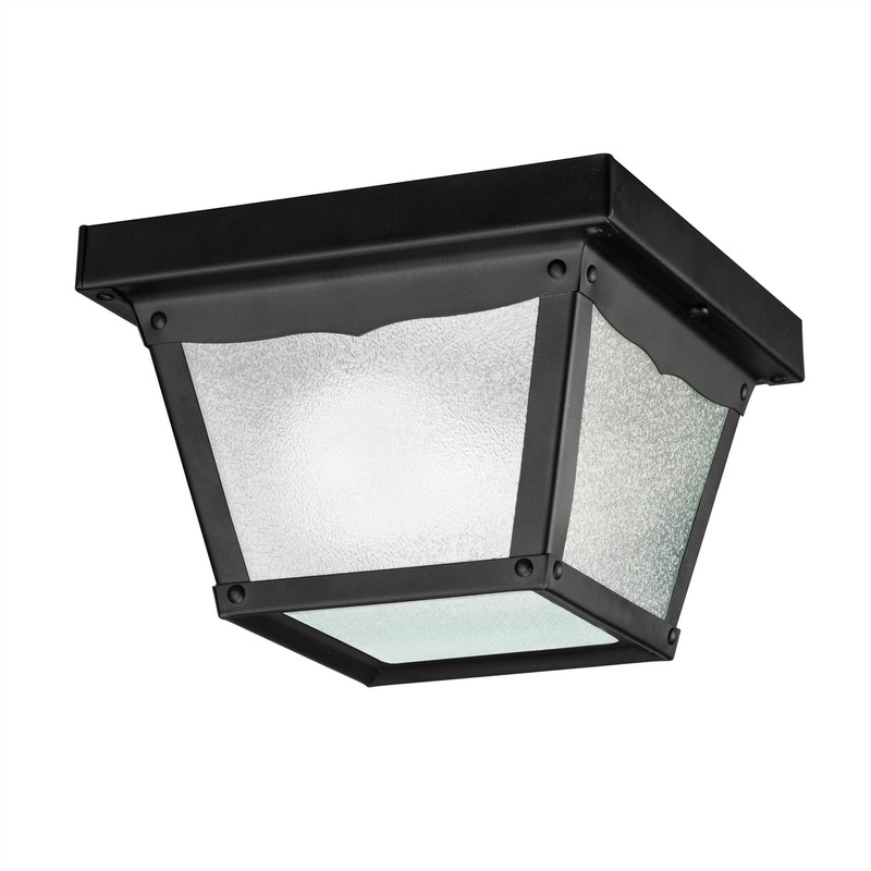 Kichler 365BK One Light Outdoor Ceiling Mount, Black