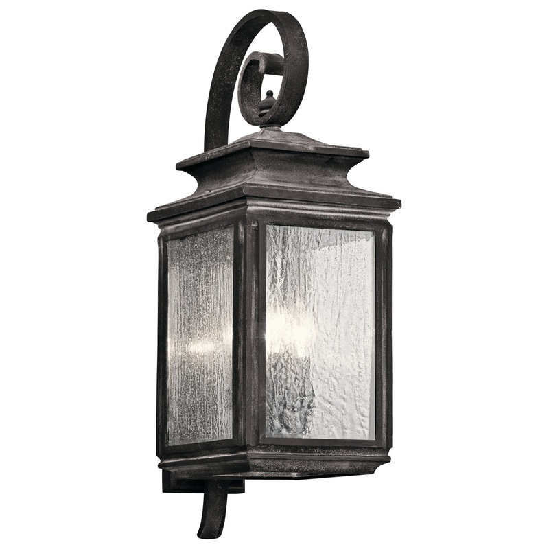 Kichler 49503WZC Four Light Outdoor Wall Mount, Weathered Zinc