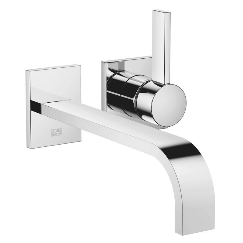 Lavatory Faucet MEM Wall Mount Mixer 1 Lever ADA WaterSense Chrome 1.2 Gallons per Minute Less Drain 2 Hole