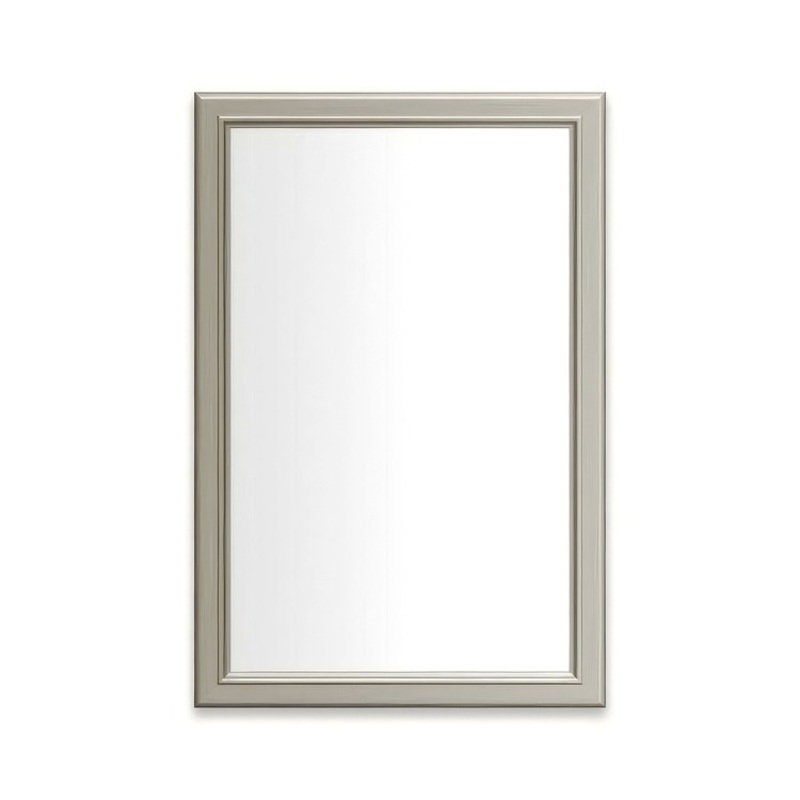 Medicine Cabinet Main Line 20 x 30 Inch 1 Doors Framed Mirror Nickel Flat Top Bryn Mawr Frame Slow Close Hinges Sliding Magnification Mirror Magnetic Strip Interior Lighting USB Charging ports Electrical Outlets Phone Holder 4 Inch