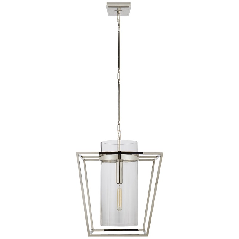 One Light Lantern from the Presidio Collection in Polished Nickel Finish by Visual Comfort Signature