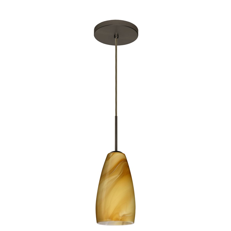 One Light Pendant from the Chrissy Collection in Bronze Finish by Besa