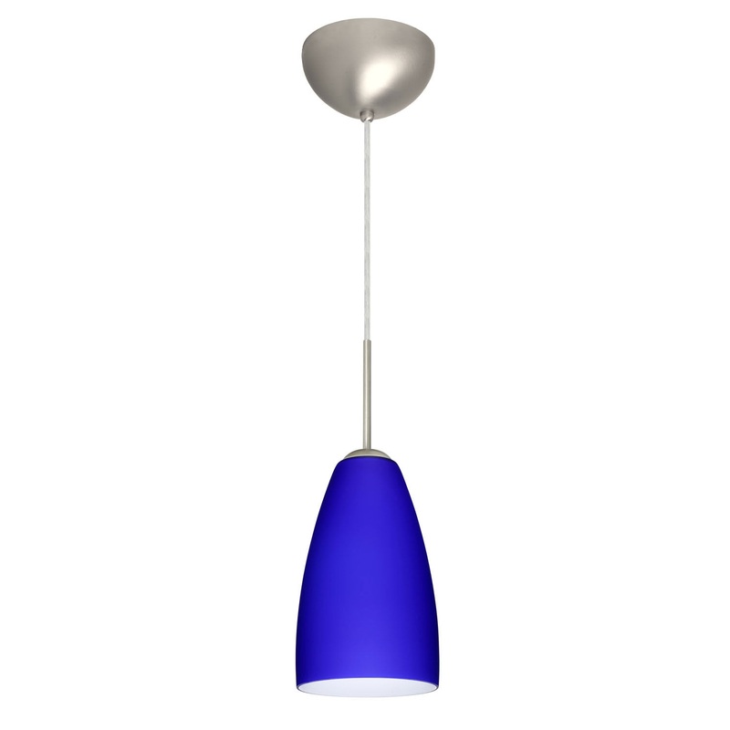 One Light Pendant from the Riva Collection in Satin Nickel Finish by Besa