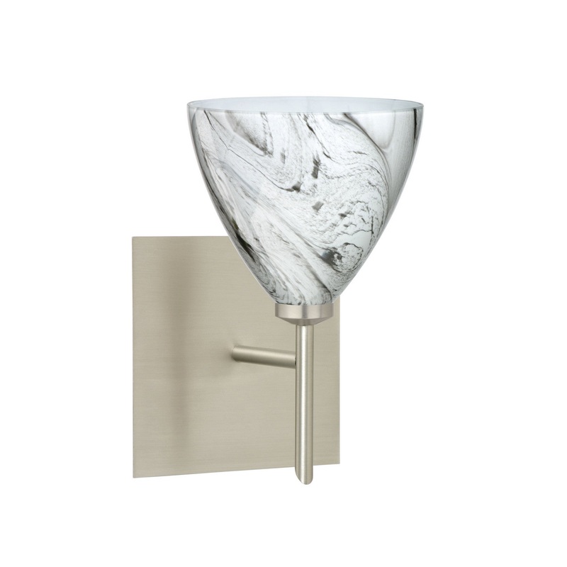 One Light Wall Sconce from the Mia Collection in Satin Nickel Finish by Besa