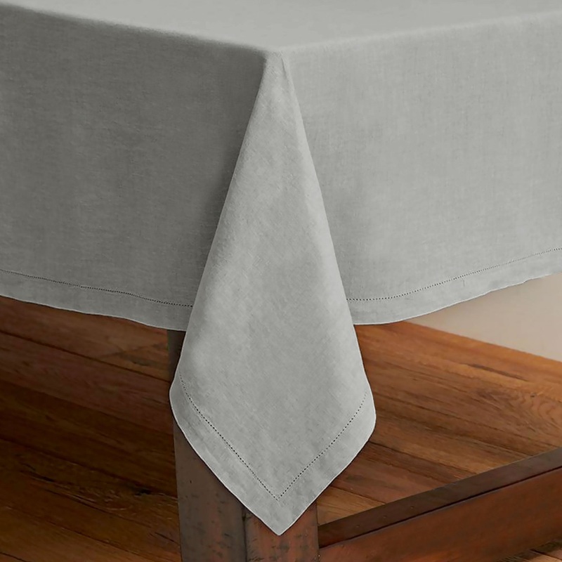 Rans Pure Cotton Hemstitch Tablecloth 130 x 180 cm – Grey