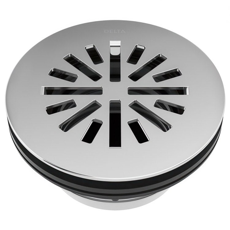Shower Drain Prefab Round 4 Inch Chrome Brass