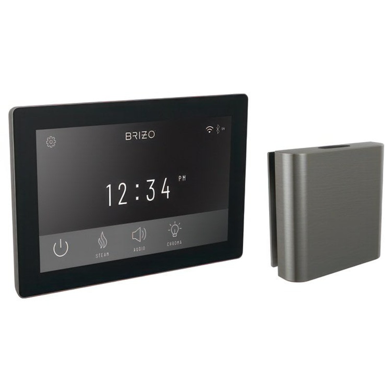 Steam Kit Mystix Lumicoat Luxe Steel Transcendent with Digital Interface & Square Steam Head 12 User Presets Built-In WIFI & Bluetooth Capabilities AromaTherapy AudioTherapy & ChromaTherapy Options Patented Dual Sensor Technology