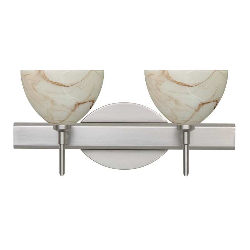 Two Light Wall Sconce from the Brella Collection in Satin Nickel Finish by Besa