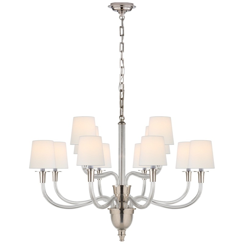 12 Light Chandelier from the Vivian Collection in Polished Nickel Finish by Visual Comfort Signature