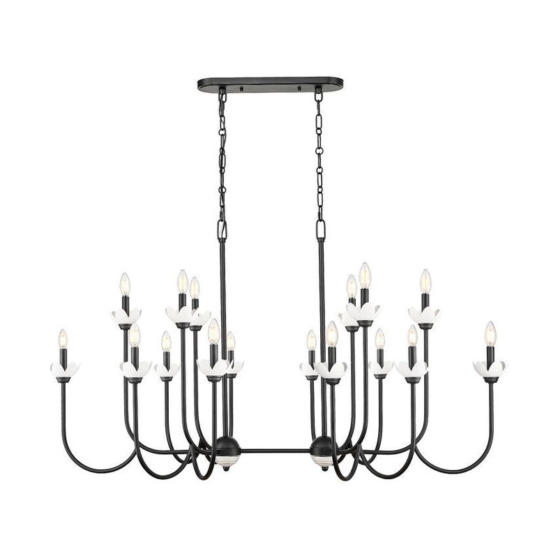 Allistair 16-Light Linear Chandelier Matte Black
