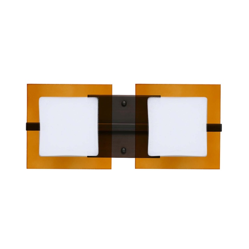 Besa 2WS-7735TG-BR Alex Two Light Wall Sconce Bronze (Discontinued)