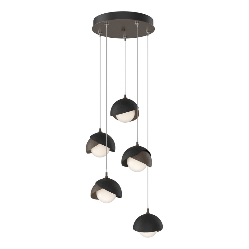 Brooklyn 5-Light Double Shade Pendant Bronze Black