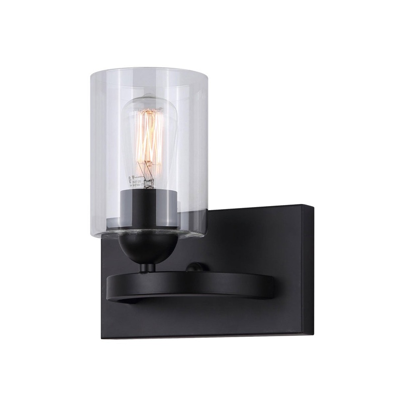 Canarm IVL370A01BK-CL Hampton One Light Vanity Matte Black