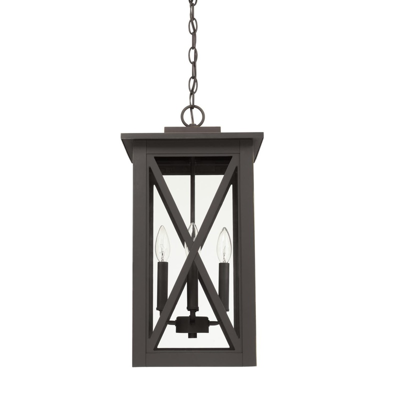 Capital Lighting 926642OZ Avondale 4 Light Outdoor Hanging Lantern Oiled Bronze