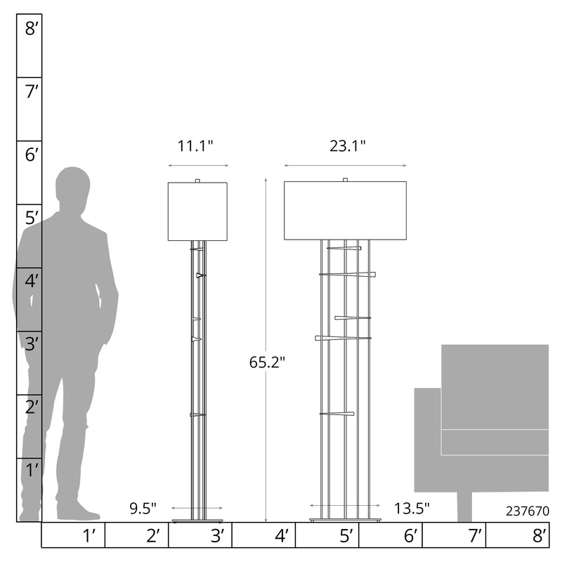 Cavaletti Floor Lamp White Flax Shade (SE)