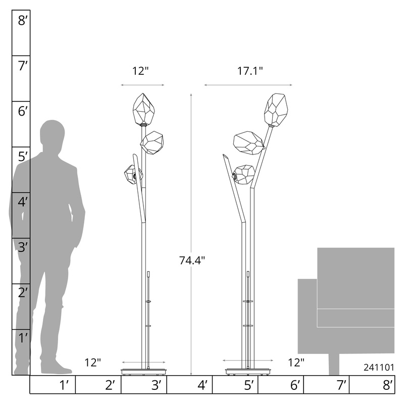 Chrysalis Torchiere Dark Smoke White Crystal (WP)