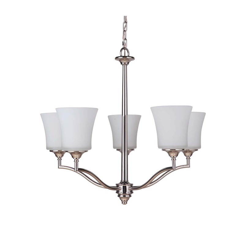 Craftmade 41725-PLN Helena Five Light Chandelier Polished Nickel (Discontinued)