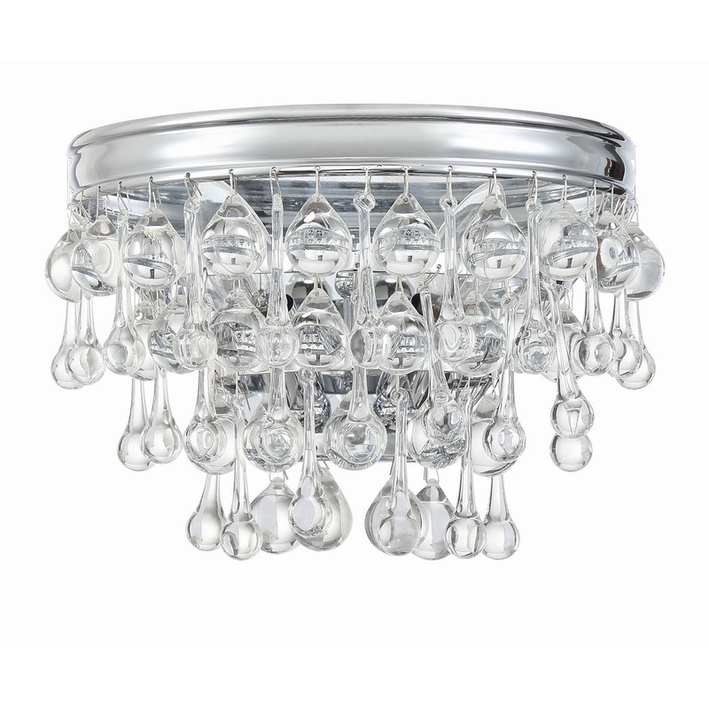 Crystorama 132-CH Calypso Two Light Wall Sconce Polished Chrome