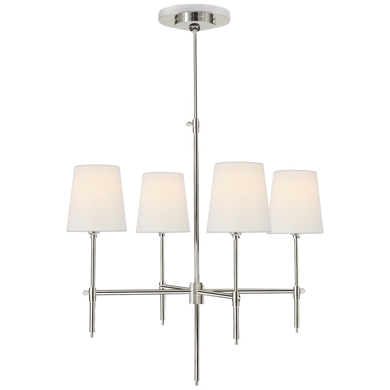 Four Light Chandelier from the Bryant Collection in Polished Nickel Finish by Visual Comfort Signature