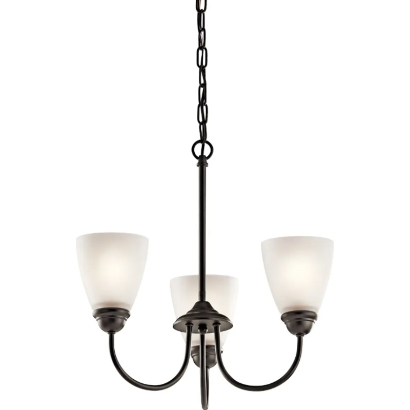 Jolie 18″ 3-Light Mini Chandelier Olde Bronze With LED Bulb(s)