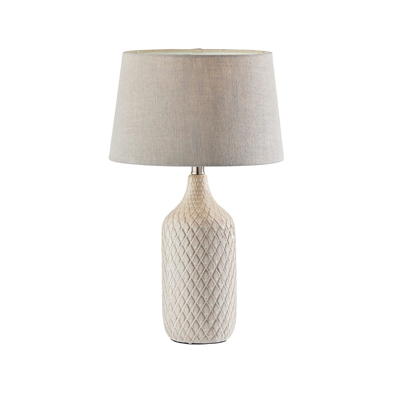 Kathryn Table Lamp (Set of 2) Off-White/Grey/Natural Textured Ceramic