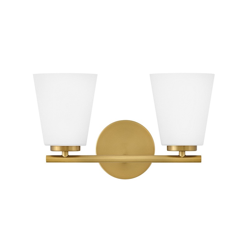 LED Vanity from the Bri Collection in Lacquered Brass Finish by Lark