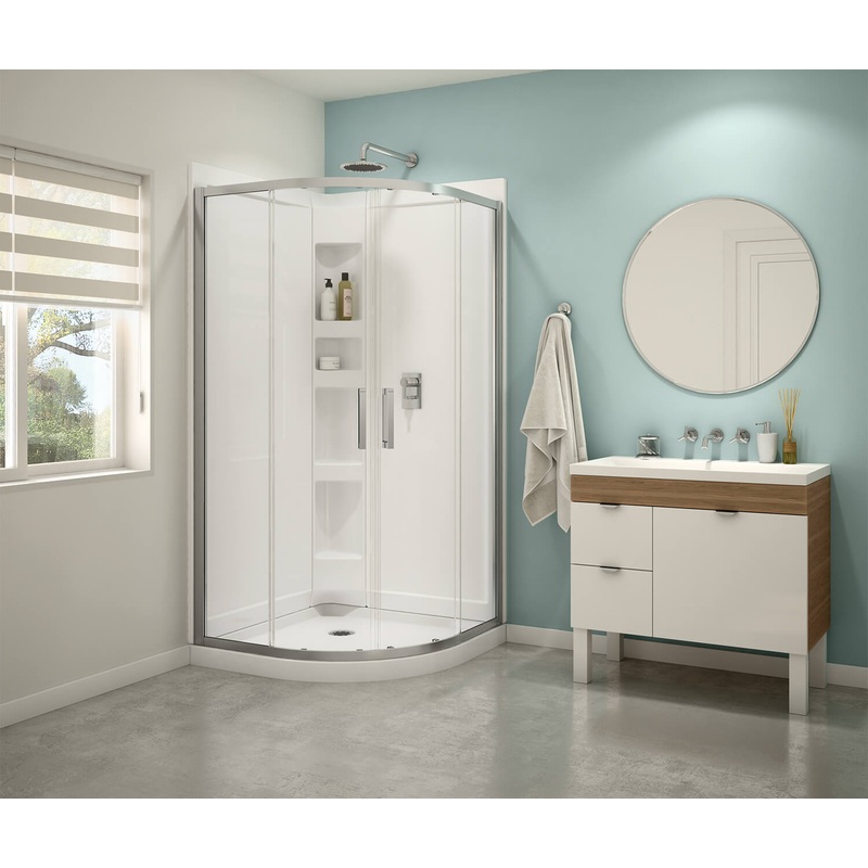 MAAX 106540-900-084-000 Sakura Acrylic Shower Kit in White with Clear glass  in Chrome