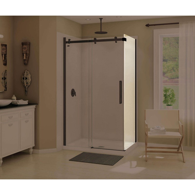 MAAX 139395-900-340-000 Halo Return Panel for 34 in. Base with Clear glass in Matte Black