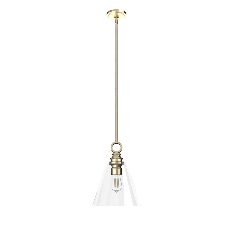 One Light Pendant from the Klein Collection in Alturas Gold Finish by Hunter