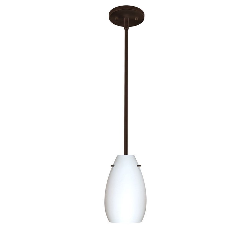 One Light Pendant from the Pera Collection in Bronze Finish by Besa