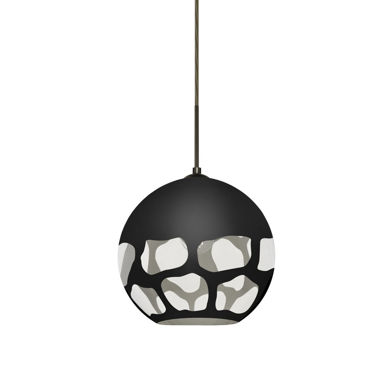One Light Pendant from the Rocky Collection in Bronze Finish by Besa