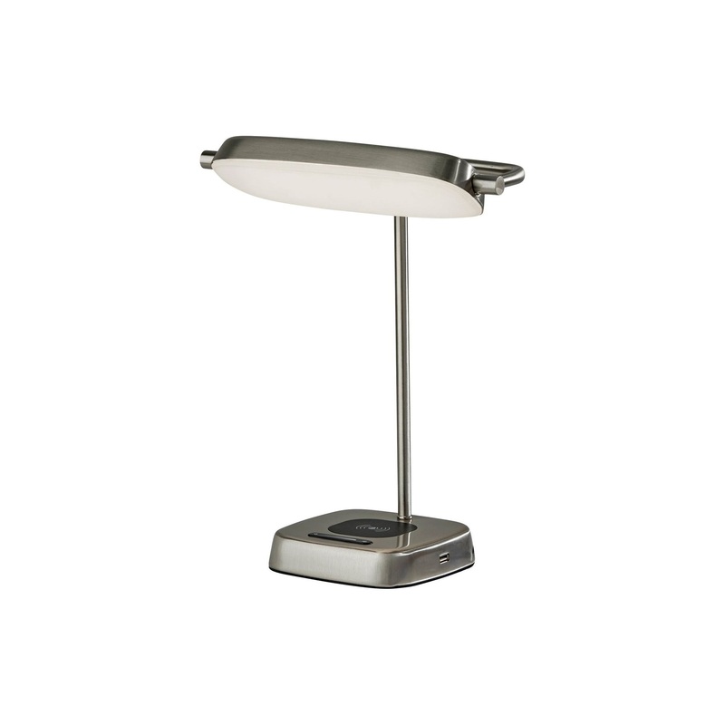 Radley LED AdessoCharge Desk Lamp with Smart Switch Brushed Steel