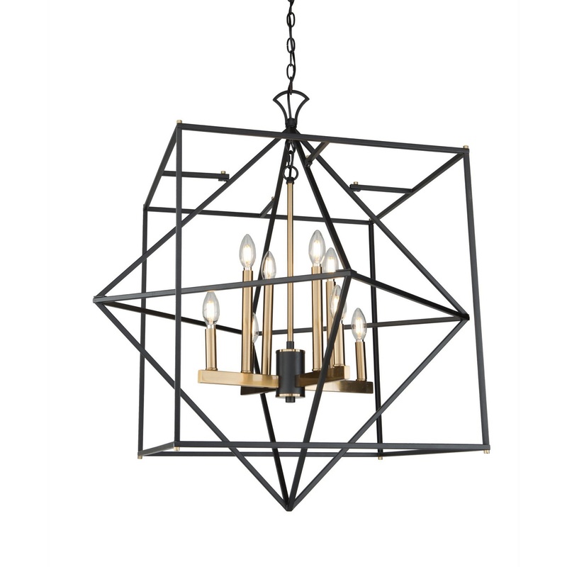 Roxton Chandelier – Matte Black & Harvest Brass / 32.00