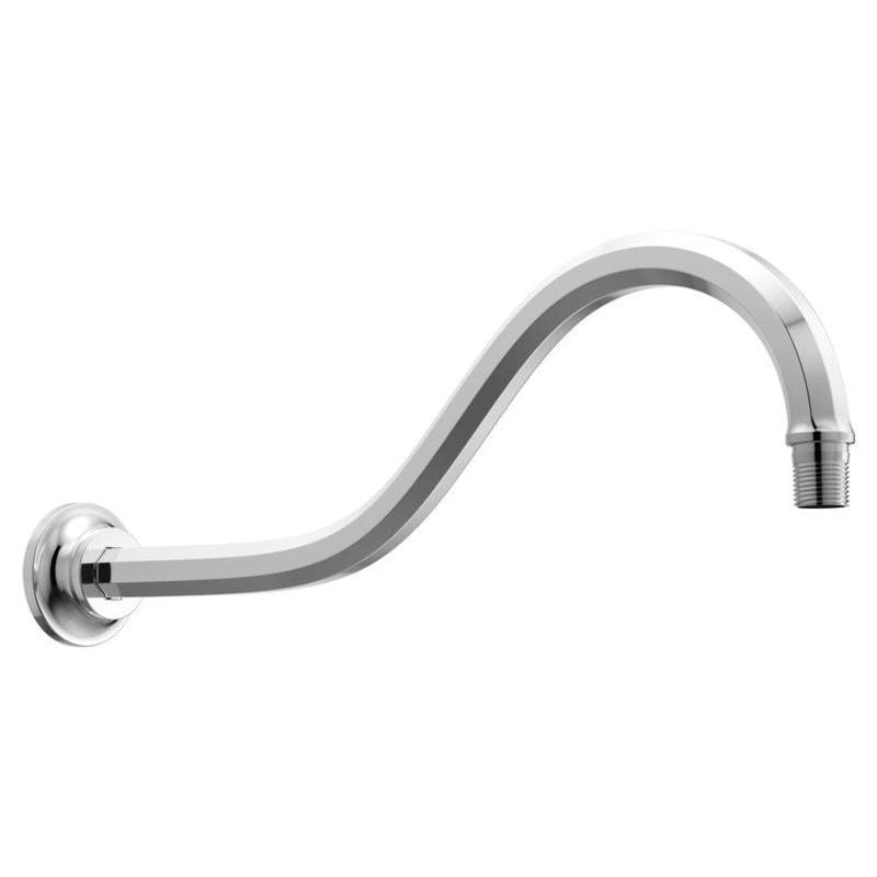 Shower Arm Beauclere with Flange Polished Chrome 16 Inch 1/2 IN 14 NPT Brass Wall Mount