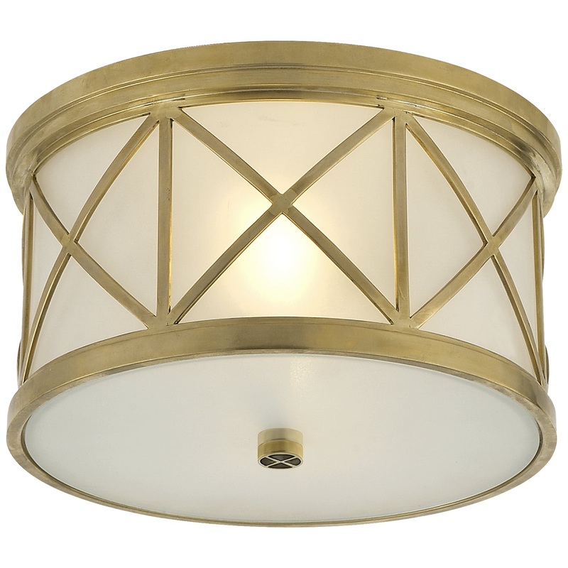 Two Light Flush Mount from the Montpelier Collection in Hand-Rubbed Antique Brass Finish by Visual Comfort Signature