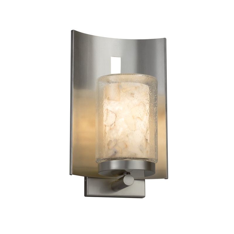 Wall Sconce from the Alabaster Rocks! Collection in Brushed Nickel Finish by Justice Designs