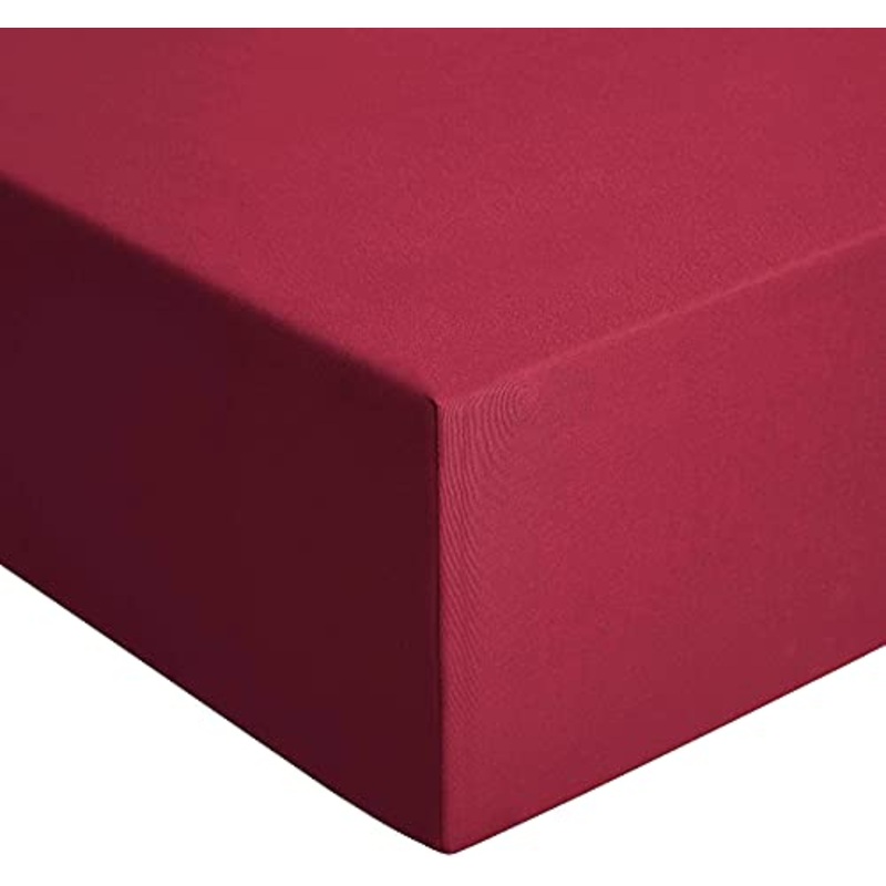 Aisbo Lenzuola Coprimaterasso Matrimoniale con Angoli Tinta Unita Estate 160x200x30cm Rosso