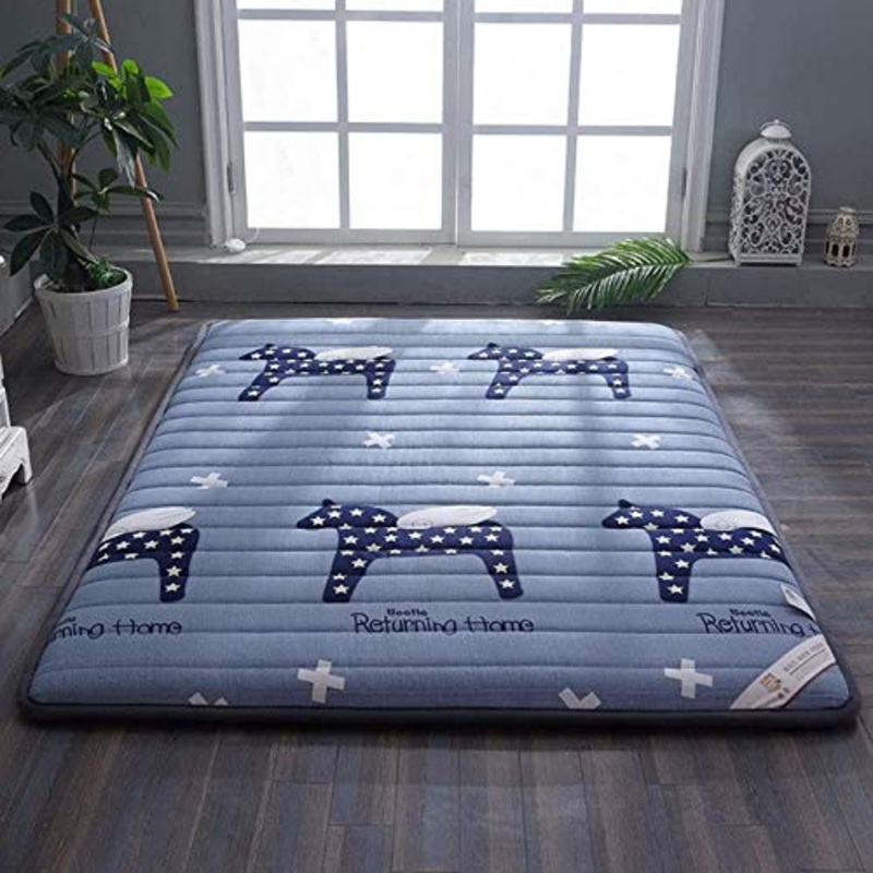 HKX Tappetino Letto futon Tradizionale Coprimaterasso Queen Size Single Size-B 180x200cm (71×79 Pollici)