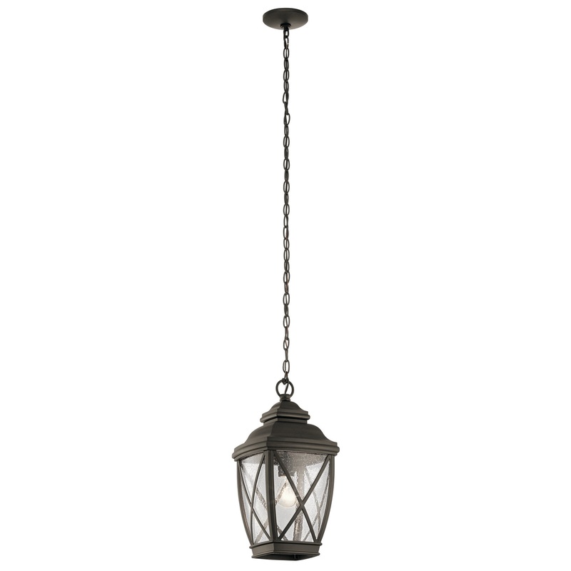 Kichler 49844OZ One Light Outdoor Pendant, Olde Bronze