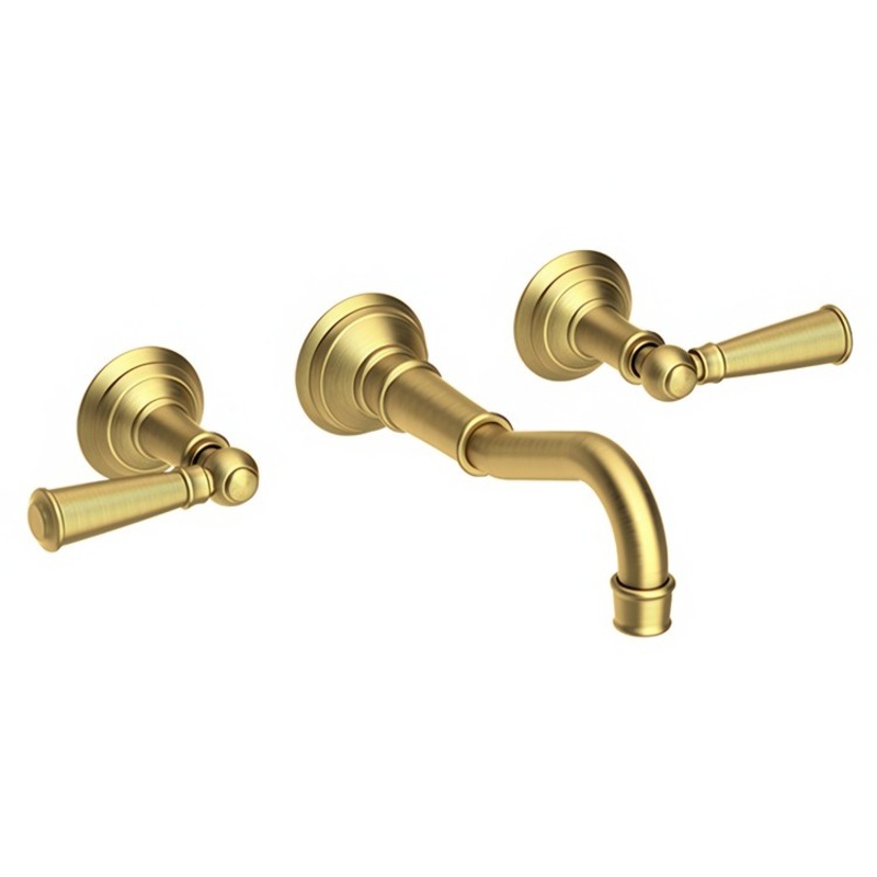 Lavatory Trim Jacobean Wall Mount 2 Lever Satin Bronze PVD ADA Low Arc 1.2 Gallons per Minute