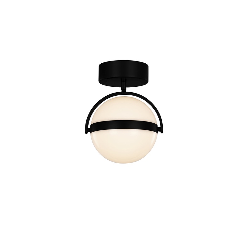 LED Flush Mount from the Globo Collection in Matte Black Finish by Alora