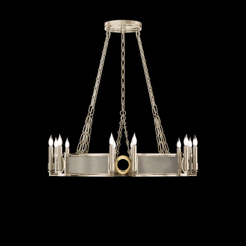 Mirage 35.75″W Round Chandelier Champagne/Brass/Coco