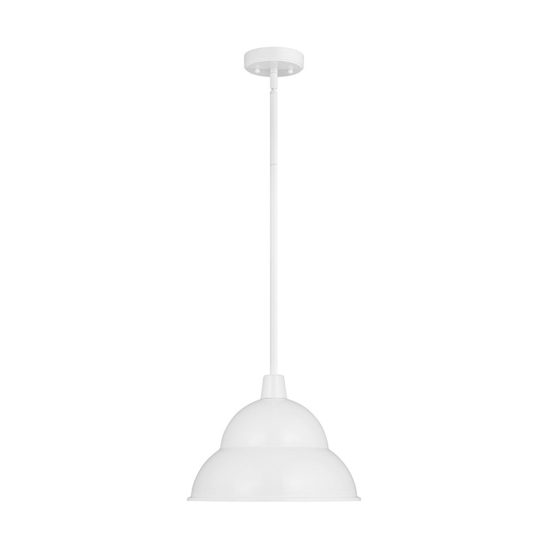 One Light Outdoor Pendant from the Barn Light Collection in White Finish by Visual Comfort Studio
