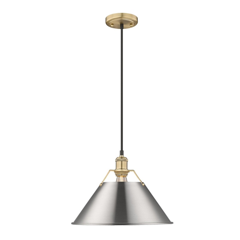One Light Pendant from the Orwell Collection in Brushed Champagne Bronze Finish by Golden
